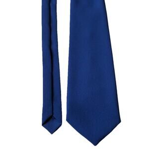 Dark Navy Blue Peacock Silk Necktie Solid Blue Handmade Italy 100% Silk Dimoda